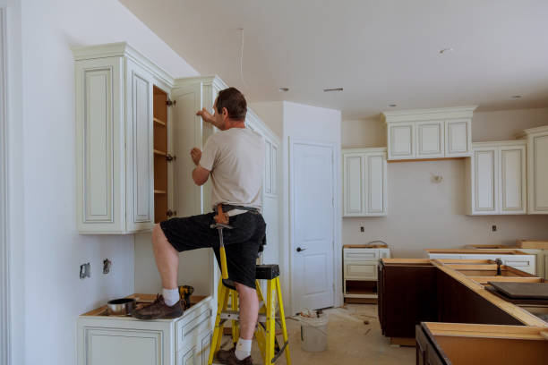 Kitchen island installation in Pine City by JMT Kitchen Cabinet